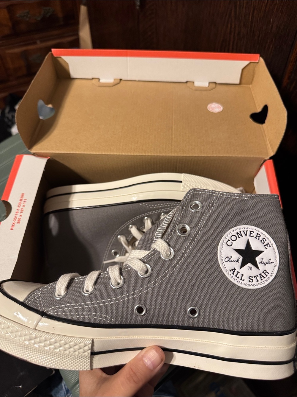 Converse Kids' High-Top Sneakers in Gray and White